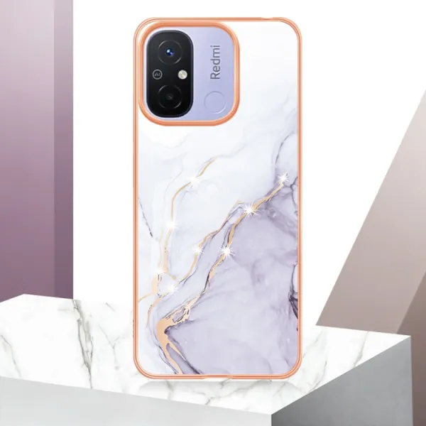 IMD MARBLE Ochranný kryt Xiaomi Redmi 12C WHITE