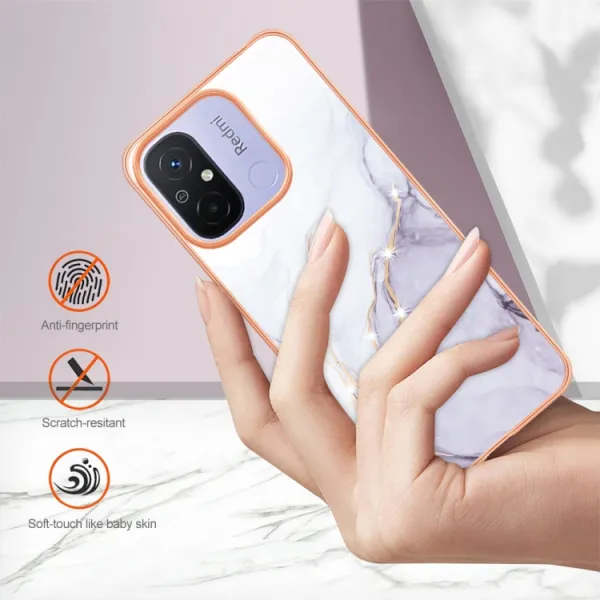 IMD MARBLE Ochranný kryt Xiaomi Redmi 12C WHITE