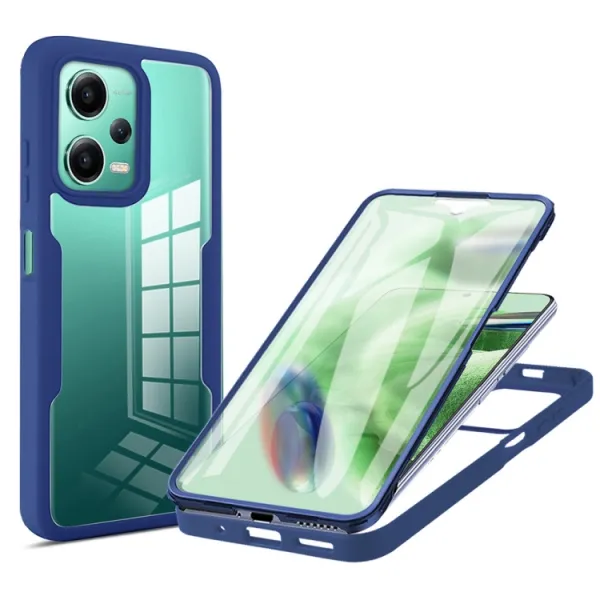 DUAL Obojstranný kryt s fóliou Xiaomi Redmi Note 12 5G / Poco X5 5G modrý