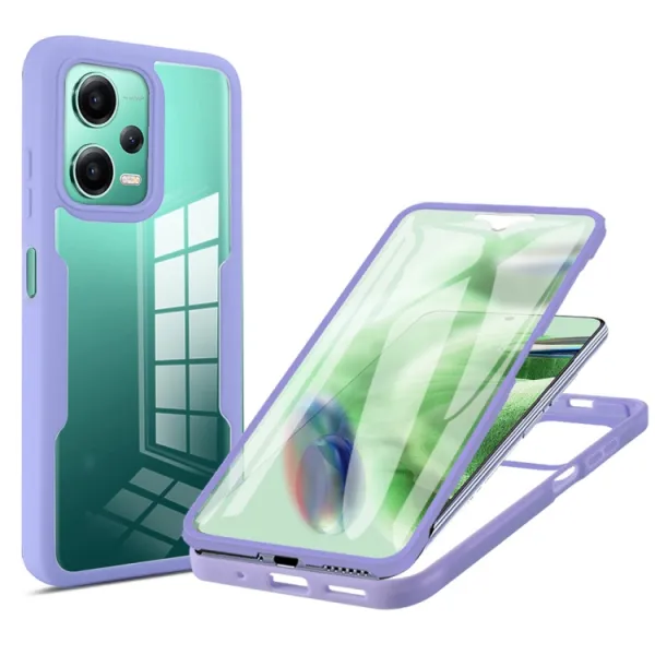 DUAL Obojstranný kryt s fóliou Xiaomi Redmi Note 12 5G / Poco X5 5G fialový