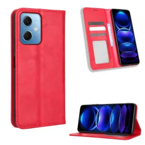 BUSINESS Peňaženkový kryt pre Xiaomi Redmi Note 12 5G / Poco X5 5G červený