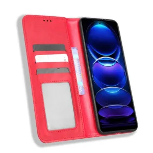 BUSINESS Peňaženkový kryt pre Xiaomi Redmi Note 12 5G / Poco X5 5G červený