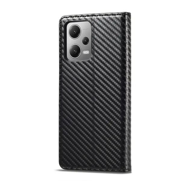 IMEEKE CARBON Peňaženkový kryt Xiaomi Redmi Note 12 5G / Poco X5 5G