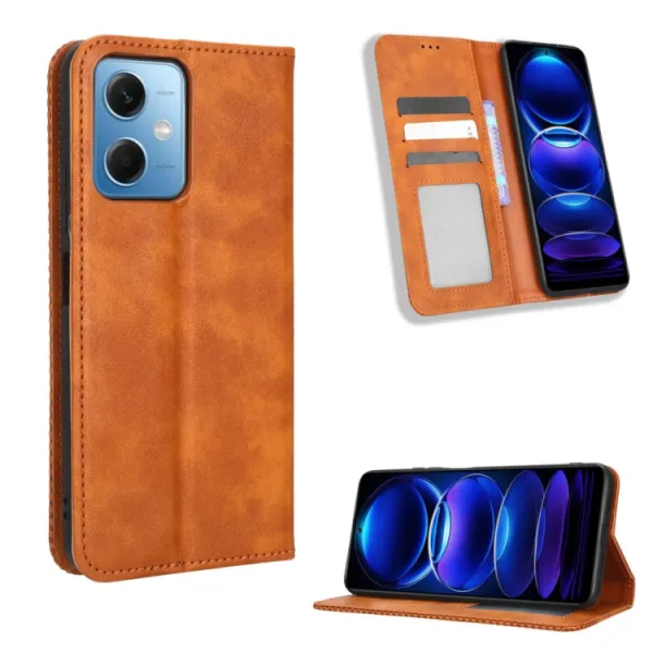 BUSINESS Peňaženkový kryt pre Xiaomi Redmi Note 12 5G / Poco X5 5G hnedý