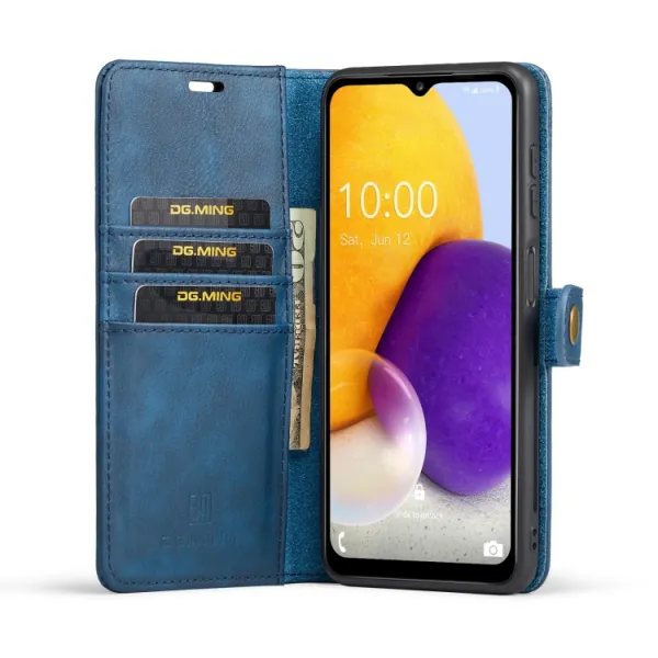 DG.MING Peňaženkový obal 2v1 Samsung Galaxy A13 modrý