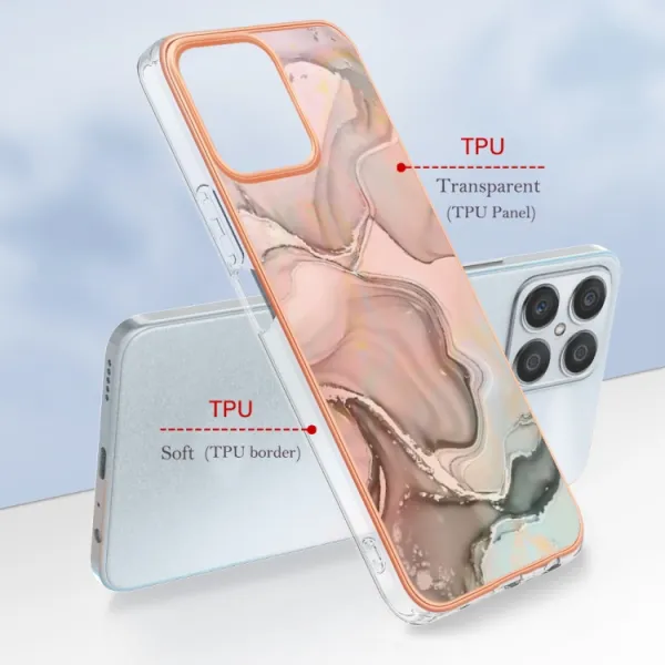 IMD MARBLE Ochranný kryt Honor X8 ROSE GOLD