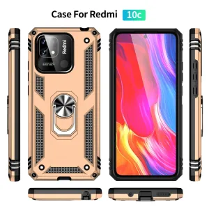 RING Obal s držiakom pre Xiaomi Redmi 12C zlatý