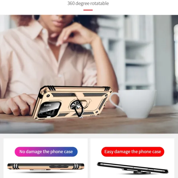 RING Obal s držiakom pre Xiaomi Redmi 12C zlatý