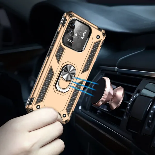 RING Obal s držiakom pre Xiaomi Redmi 12C zlatý