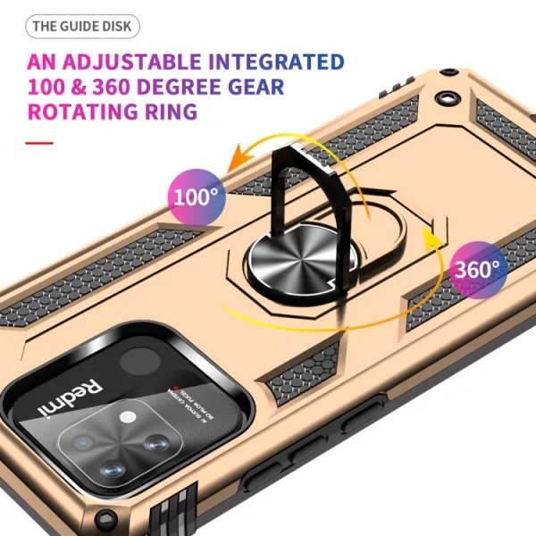 RING Obal s držiakom pre Xiaomi Redmi 12C zlatý