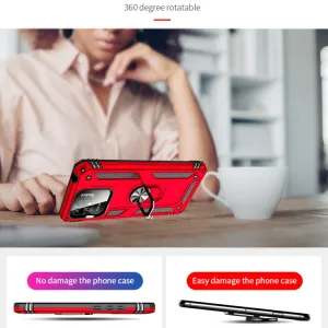 RING Obal s držiakom pre Xiaomi Redmi 12C červený