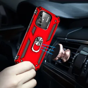 RING Obal s držiakom pre Xiaomi Redmi 12C červený
