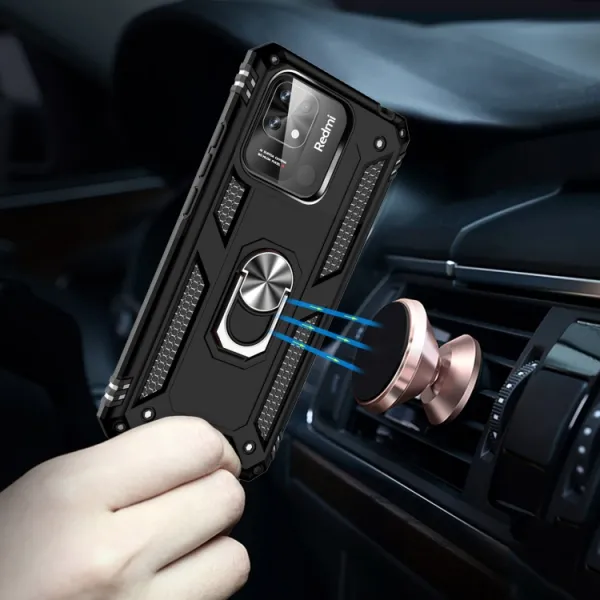 RING Obal s držiakom pre Xiaomi Redmi 12C čierny