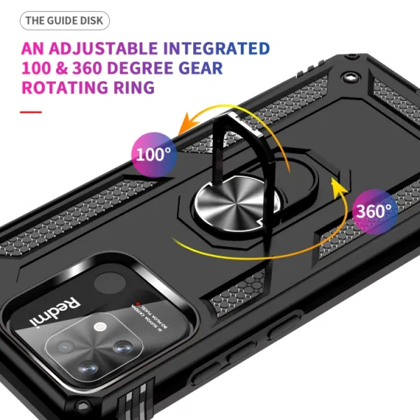 RING Obal s držiakom pre Xiaomi Redmi 12C čierny