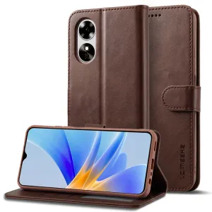 IMEEKE Peňaženkový obal pre Oppo A78 5G tmavohnedý