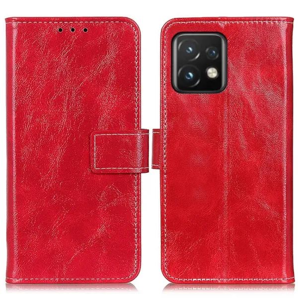 RETRO Peňaženkový obal Motorola Edge 40 Pro červený