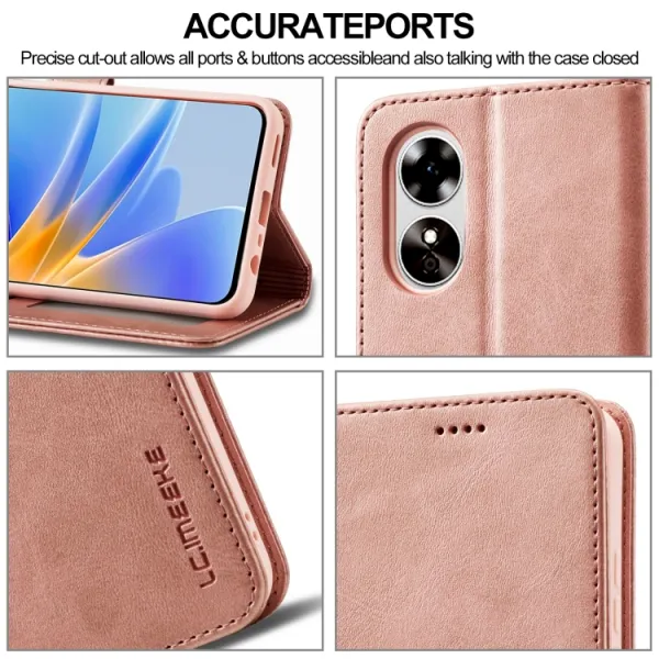 IMEEKE Peňaženkový obal pre Oppo A78 5G ružový
