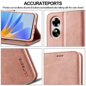 IMEEKE Peňaženkový obal pre Oppo A78 5G ružový