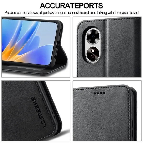 IMEEKE Peňaženkový obal pre Oppo A78 5G čierny