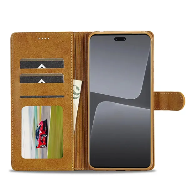 IMEEKE Peňaženkový obal Xiaomi 13 Lite svetlohnedý
