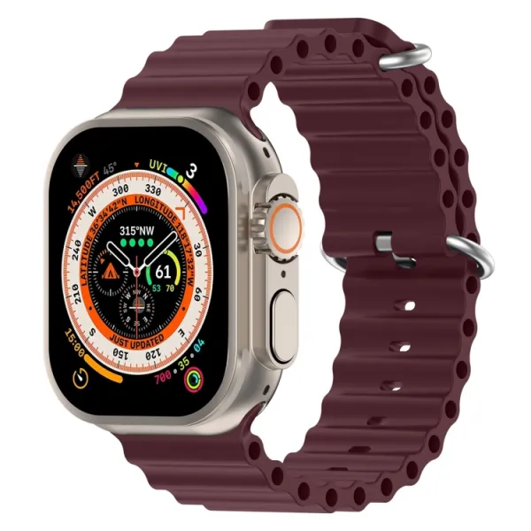 OCEAN Remienok pre Apple Watch Ultra 1 / 2 / 3 (49mm) / 9 / 8 / 7 (45mm) / 6 / SE / 5 / 4 (44mm) / 3 / 2 / 1 (42mm) bordový