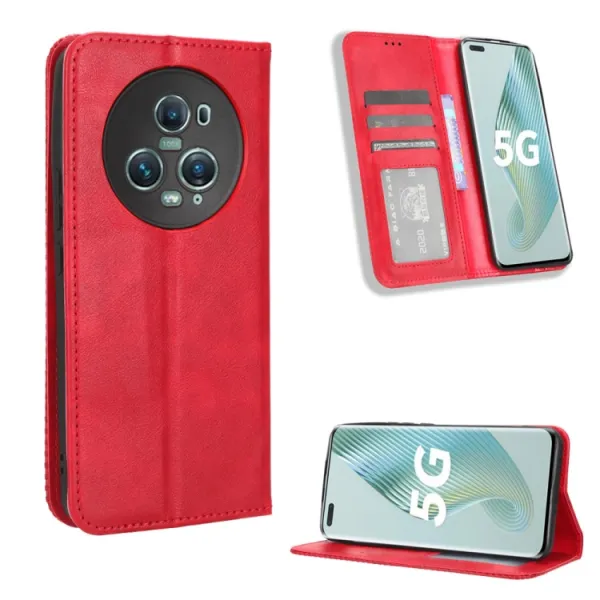 BUSINESS Peňaženkový kryt pre Honor Magic5 Pro 5G červený