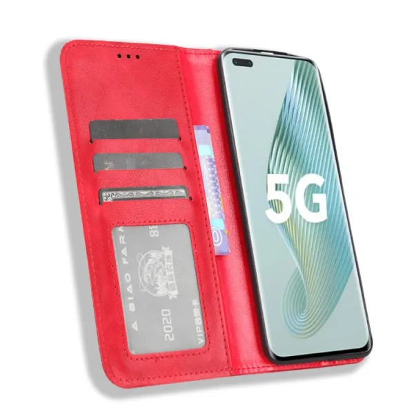 BUSINESS Peňaženkový kryt pre Honor Magic5 Pro 5G červený