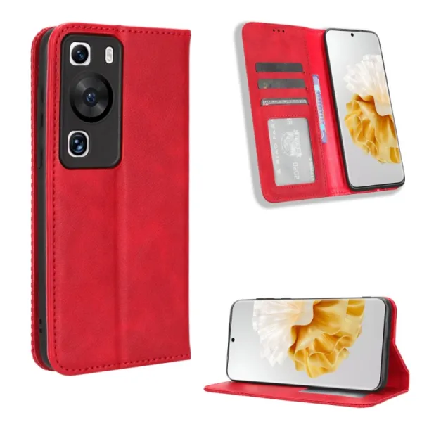 BUSINESS Peňaženkový kryt pre Huawei P60 Pro červený