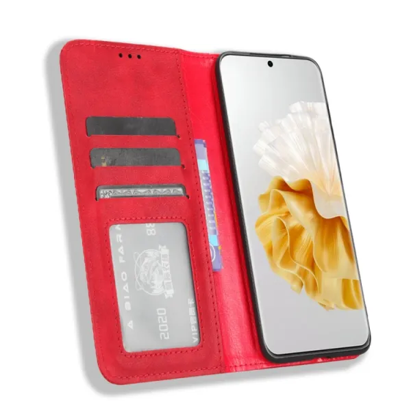 BUSINESS Peňaženkový kryt pre Huawei P60 Pro červený