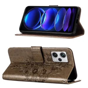 ART BUTTERFLY Peňaženkový kryt Xiaomi Redmi Note 12 Pro+ 5G šedý