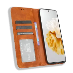 BUSINESS Peňaženkový kryt pre Huawei P60 Pro hnedý