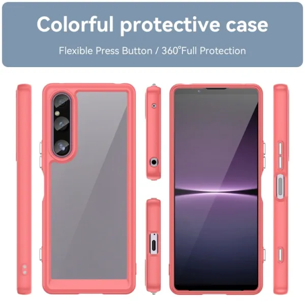 CRYSTAL Ochranný kryt pre Sony Xperia 1 V červený