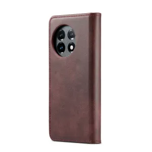 DG.MING Peňaženkový obal 2v1 OnePlus 11 5G červený