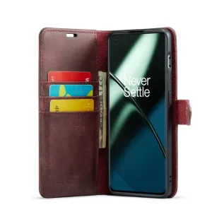 DG.MING Peňaženkový obal 2v1 OnePlus 11 5G červený