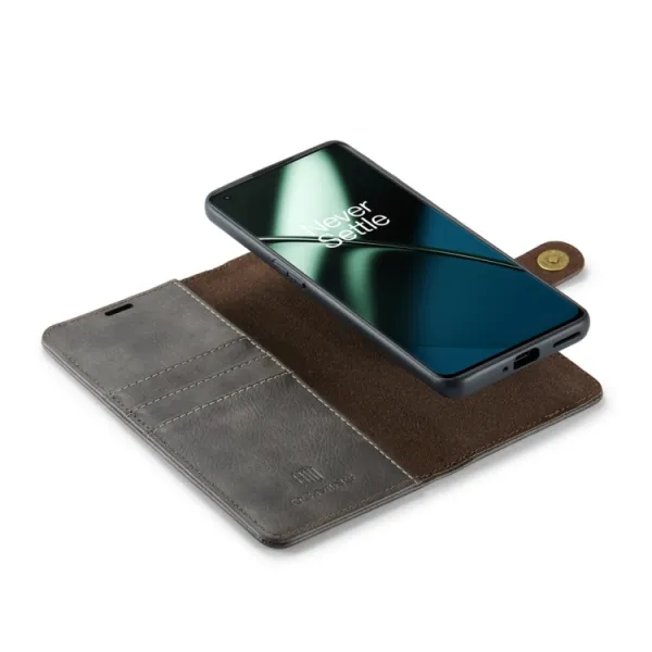 DG.MING Peňaženkový obal 2v1 OnePlus 11 5G šedý