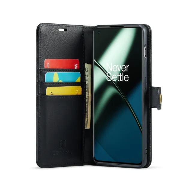 DG.MING Peňaženkový obal 2v1 OnePlus 11 5G čierny