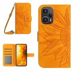 ART SUNFLOWER Peňaženkové puzdro s remienkom Xiaomi Poco F5 žlté