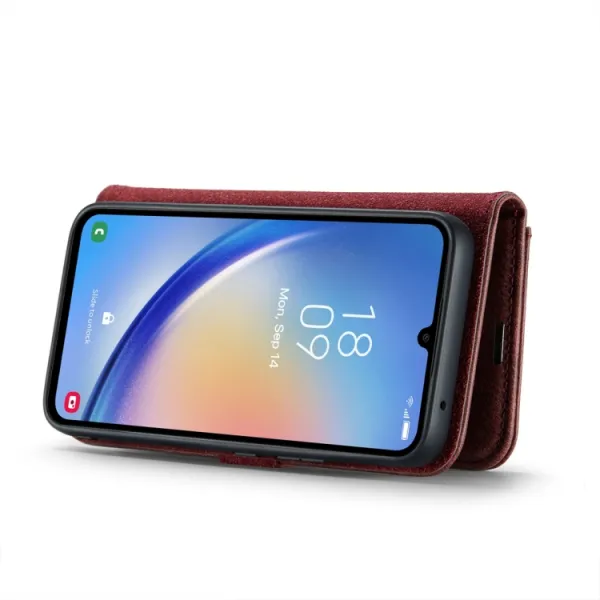 DG.MING Peňaženkový obal 2v1 Samsung Galaxy A34 5G červený
