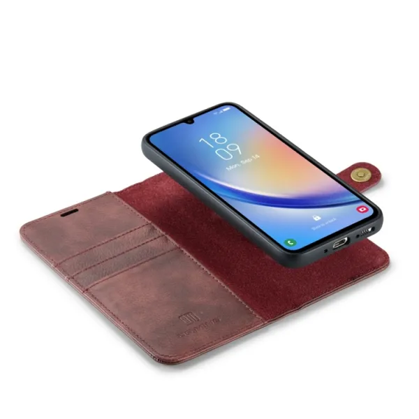 DG.MING Peňaženkový obal 2v1 Samsung Galaxy A34 5G červený
