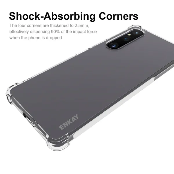 ENKAY AIRBAG Extra odolný kryt Sony Xperia 1 V priehľadný