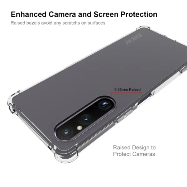 ENKAY AIRBAG Extra odolný kryt Sony Xperia 1 V priehľadný