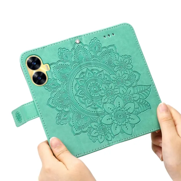 ART MANDALA Peňaženkové puzdro Realme C55 zelené