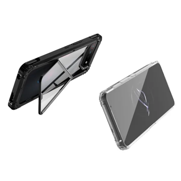 TEO Pevný ochranný obal so stojanom Asus ROG Phone 7 / ROG Phone 7 Ultimate priehľadný