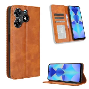 BUSINESS Peňaženkový kryt pre Tecno Spark 10 Pro hnedý