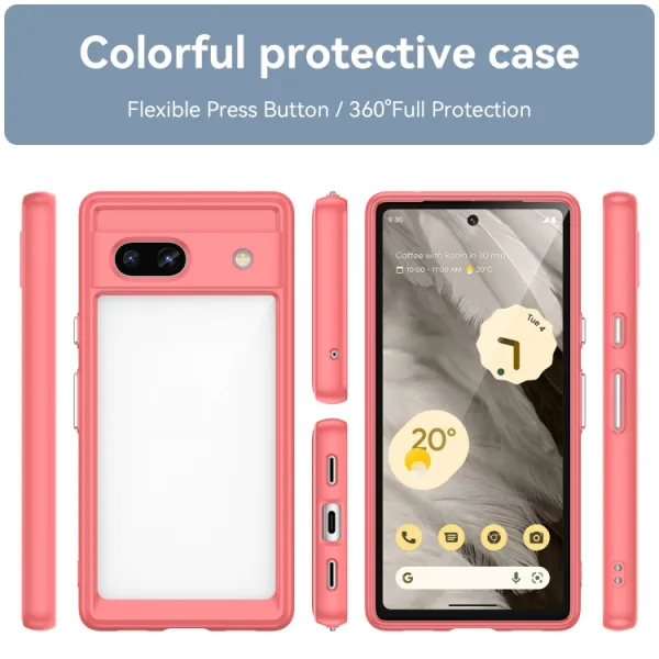 CRYSTAL Ochranný kryt pre Google Pixel 7a červený