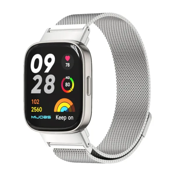 MILANESE Kovový remienok Xiaomi Redmi Watch 3 strieborný