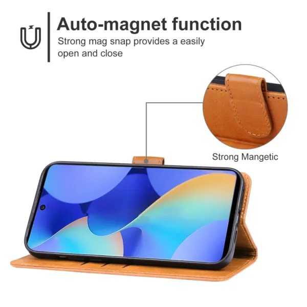 SMOOTH Peňaženkové puzdro Tecno Spark 10 Pro hnedé