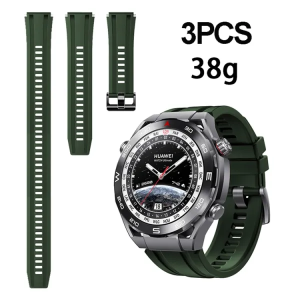 SILICONE 3PCS Remienok pre Huawei Watch Ultimate zelený