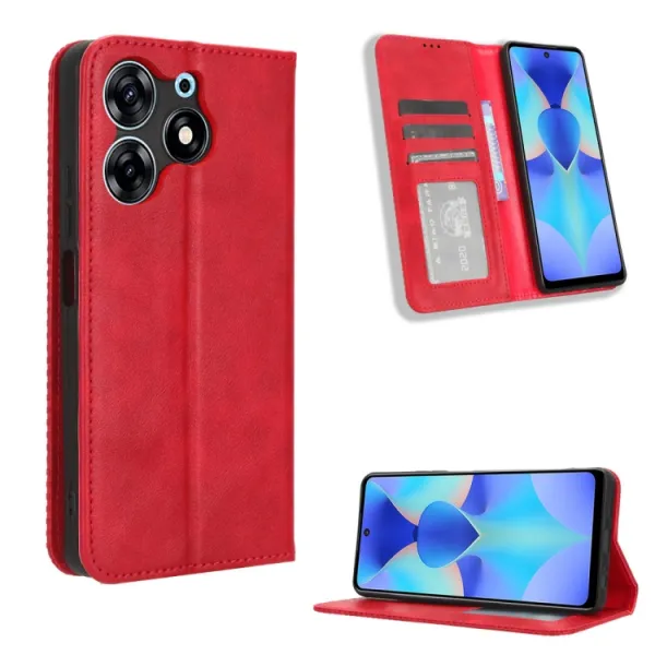 BUSINESS Peňaženkový kryt pre Tecno Spark 10 Pro červený