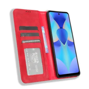 BUSINESS Peňaženkový kryt pre Tecno Spark 10 Pro červený